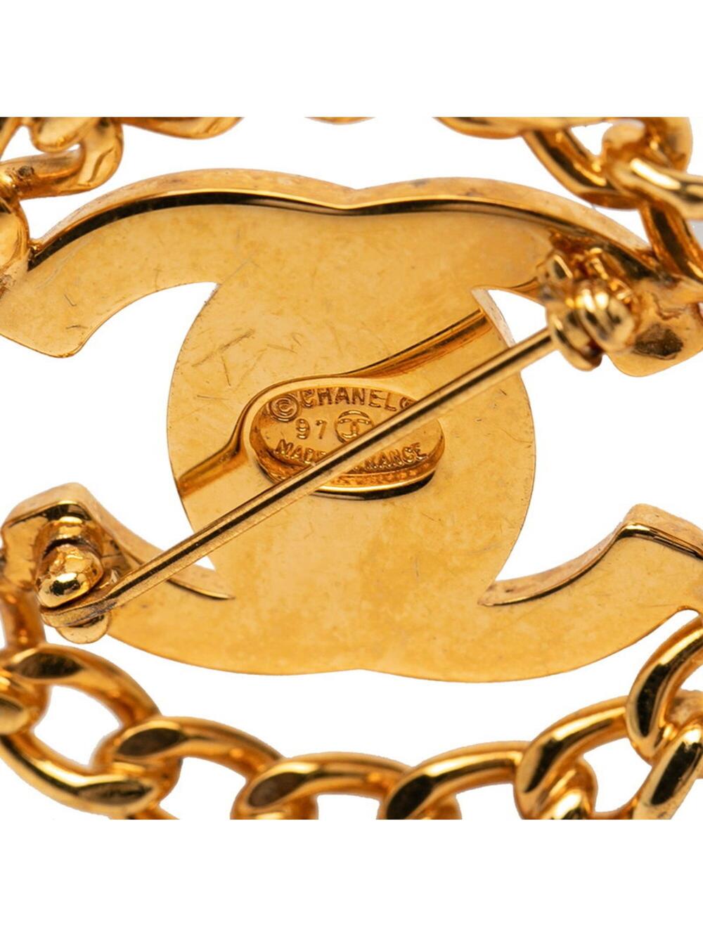 Chanel Cc Logo Turnlock Brooch Metal #276026C11B - Picture 3 of 3